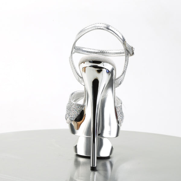 ECLIPSE-619G Plateau Sandaletten Silber/Chrome | Pleaser