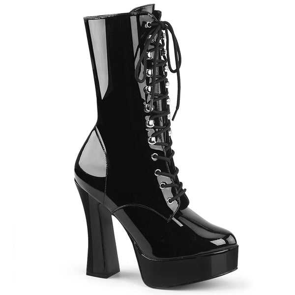 ELECTRA-1020 Plateau Stiefeletten Schwarz Lack von Pleaser