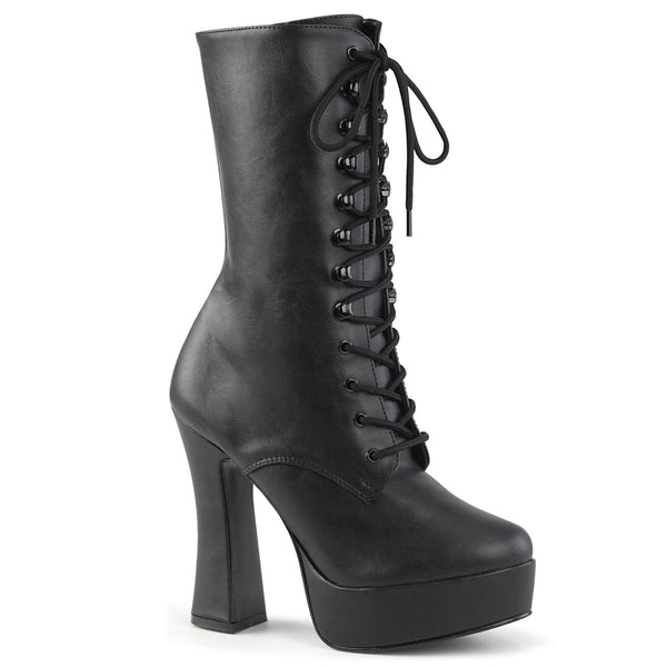 ELECTRA-1020 Plateau Stiefeletten Schwarz Matt von Pleaser