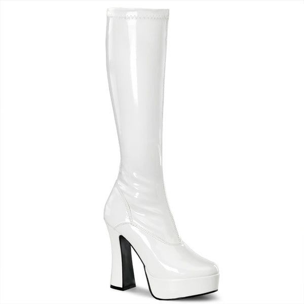 ELECTRA-2000Z Plateaustiefel Weiß Lack von Pleaser