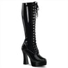 ELECTRA-2023 Plateau Stiefel Schwarz Lack | Pleaser