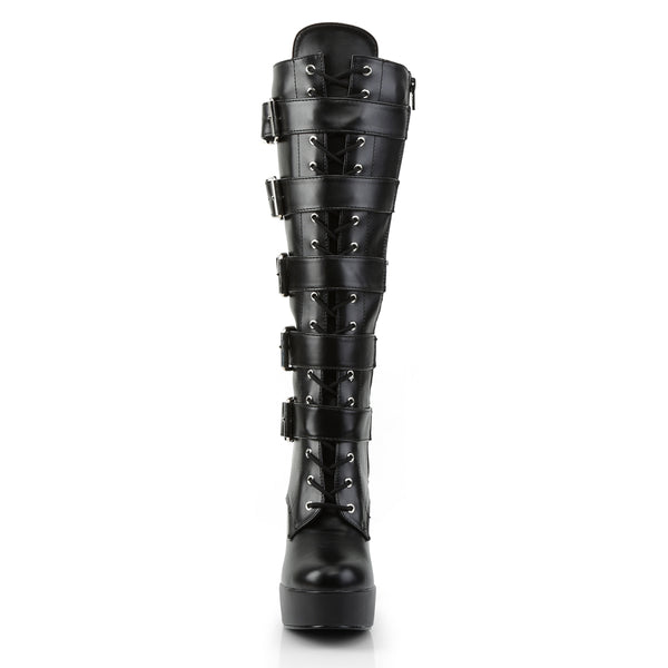 ELECTRA-2042 Plateau Stiefel Schwarz Matt | Pleaser