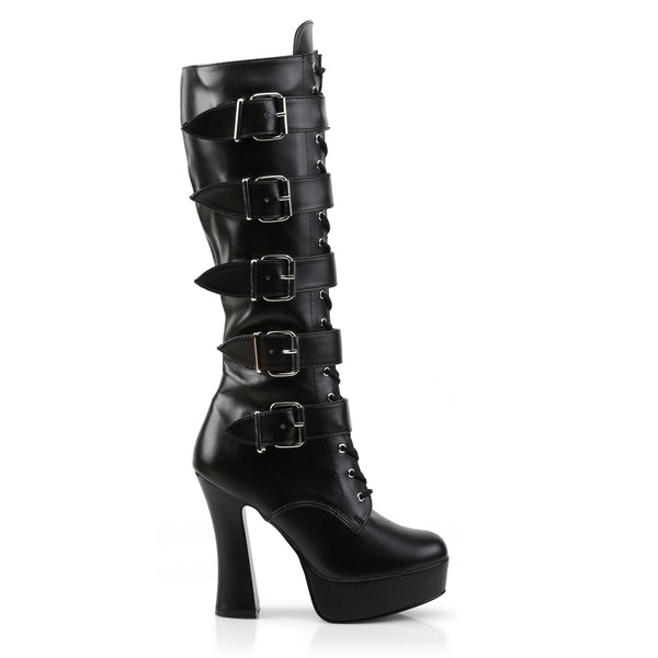 ELECTRA-2042 Plateau Stiefel Schwarz Matt | Pleaser