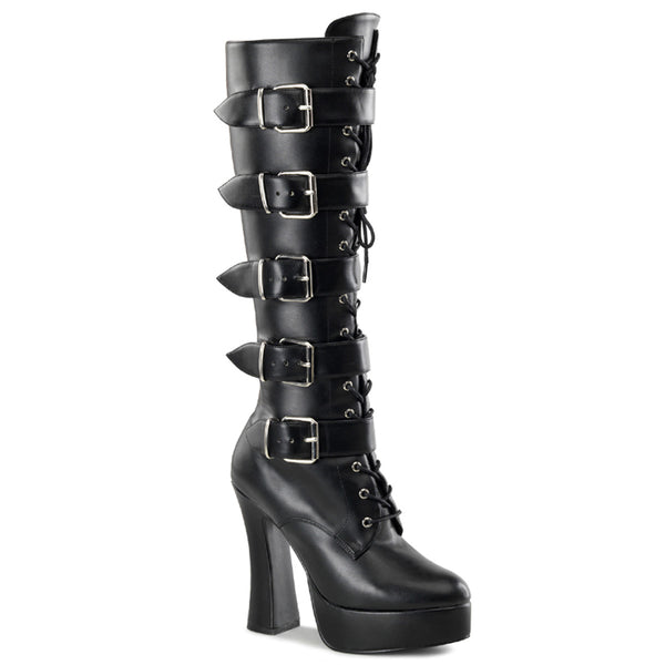 ELECTRA-2042 Plateau Stiefel Schwarz Matt | Pleaser