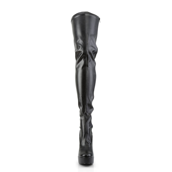 ELECTRA-3000Z Plateau Overknee Stiefel Schwarz Matt von Pleaser – Ansicht 2