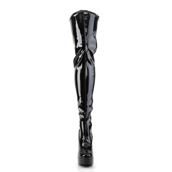 ELECTRA-3000Z Plateau Overknee Stiefel Schwarz Lack von Pleaser – Ansicht 2