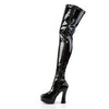 ELECTRA-3000Z Plateau Overknee Stiefel Schwarz Lack von Pleaser – Ansicht 3