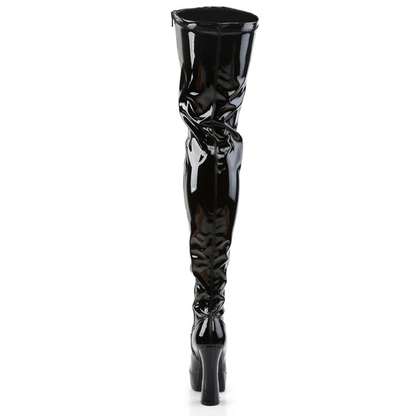 ELECTRA-3000Z Plateau Overknee Stiefel Schwarz Lack von Pleaser – Ansicht 4