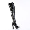 ELECTRA-3023 Plateau Overknee Stiefel Lack Schwarz von Pleaser – Ansicht 5
