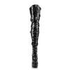 ELECTRA-3028 Plateau Overknee Stiefel Lack Schwarz von Pleaser – Ansicht 2