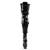 ELECTRA-3028 Plateau Overknee Stiefel Lack Schwarz von Pleaser – Ansicht 4