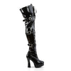 ELECTRA-3028 Plateau Overknee Stiefel Lack Schwarz von Pleaser – Ansicht 5