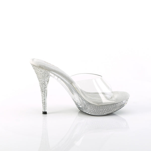 ELEGANT-401 Plateau Pantoletten transparent | Fabulicious SALE