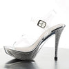 ELEGANT-408 Plateau Sandaletten Silber Glitzer von Fabulicious – Ansicht 3