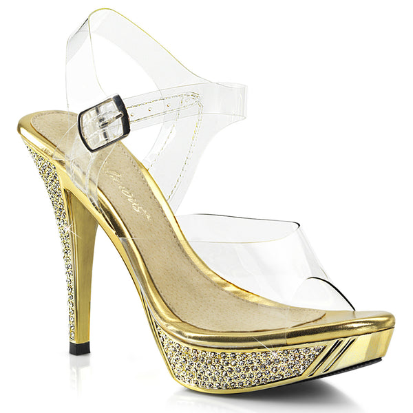 ELEGANT-408 Plateau Sandaletten - Gold von Fabulicious