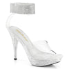 ELEGANT-442 Plateau Pantoletten - Transparent Glitzer von Pleaser