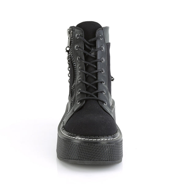 EMILY-114 Plateau Stiefeletten schwarz matt Schnürung von DemoniaCult – Ansicht 2