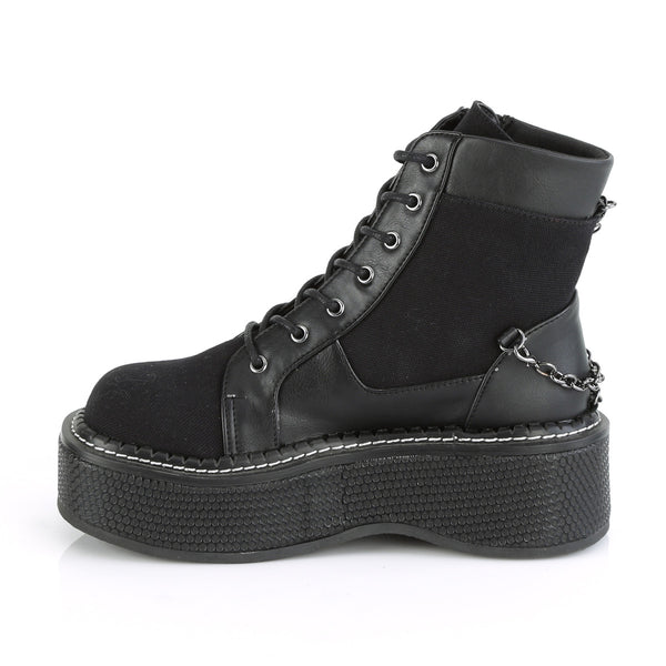 EMILY-114 Plateau Stiefeletten schwarz matt Schnürung von DemoniaCult – Ansicht 3