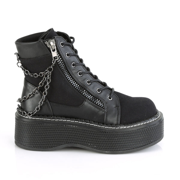 EMILY-114 Plateau Stiefeletten schwarz matt Schnürung von DemoniaCult – Ansicht 5