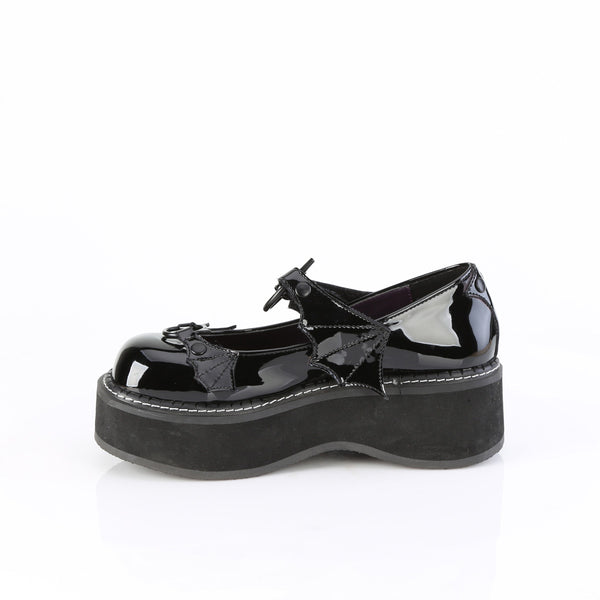 EMILY-23 Plateau Schuhe Schwarz Lack von DemoniaCult – Ansicht 3