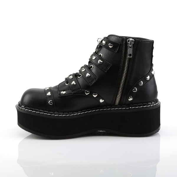 EMILY-315 Plateau Stiefeletten Schnallen schwarz matt Gothic von DemoniaCult – Ansicht 3