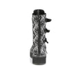 EMILY-322 Plateau Stiefel Schnallen gemustert schwarz grau von DemoniaCult – Ansicht 4