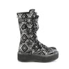 EMILY-322 Plateau Stiefel Schnallen gemustert schwarz grau von DemoniaCult – Ansicht 5