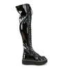 EMILY-375 Plateau Overknee Stiefel Schnürung Lack schwarz von DemoniaCult – Ansicht 5