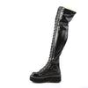 EMILY-375 Plateau Overknee Stiefel Schnürung matt schwarz von DemoniaCult – Ansicht 3