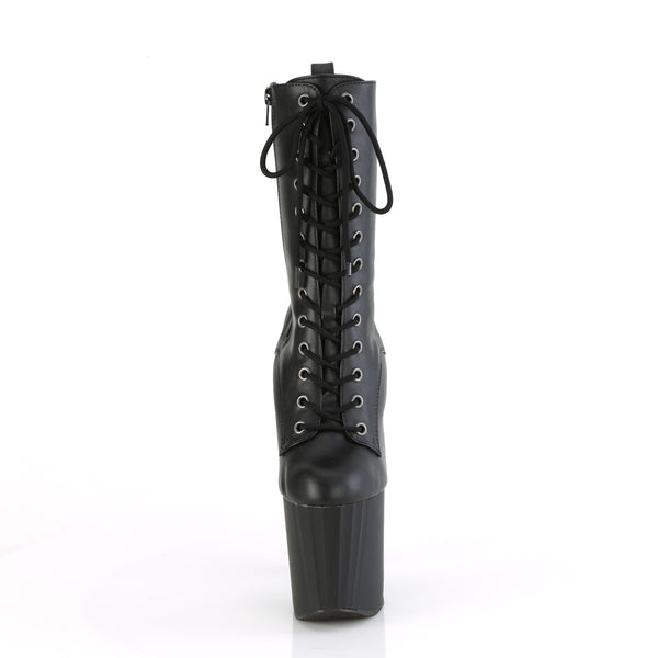 ENCHANT-1040 Plateau Stiefeletten - Schwarz Leder von Pleaser – Ansicht 2