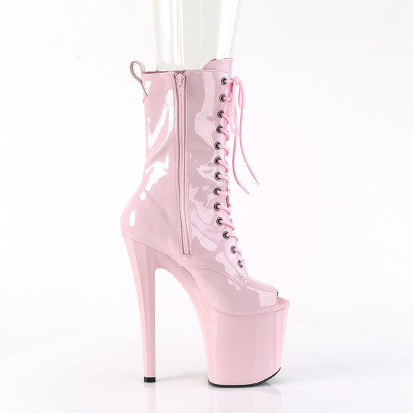 ENCHANT-1041 Plateau Peeptoe Stiefeletten - Rosa Lack von Pleaser – Ansicht 5