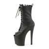 ENCHANT-1041 Plateau Peeptoe Stiefeletten - Schwarz Leder von Pleaser – Ansicht 3