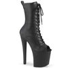 ENCHANT-1041 Plateau Peeptoe Stiefeletten - Schwarz Leder von Pleaser