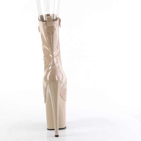 ENCHANT-1041 Plateau Peeptoe Stiefeletten - Beige Lack von Pleaser – Ansicht 4