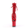 ENCHANT-1041 Plateau Peeptoe Stiefeletten - Rot Lack von Pleaser – Ansicht 2