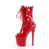ENCHANT-1041 Plateau Peeptoe Stiefeletten - Rot Lack von Pleaser – Ansicht 3