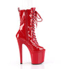 ENCHANT-1041 Plateau Peeptoe Stiefeletten - Rot Lack von Pleaser – Ansicht 5