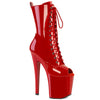 ENCHANT-1041 Plateau Peeptoe Stiefeletten - Rot Lack von Pleaser