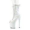 ENCHANT-1041 Plateau Peeptoe Stiefeletten - Weiß Lack von Pleaser – Ansicht 3