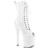 ENCHANT-1041 Plateau Peeptoe Stiefeletten - Weiß Lack von Pleaser
