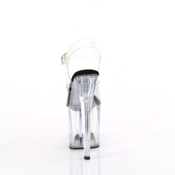 ENCHANT-708 Plateau Sandaletten - Transparent Schwarze Sohle von Pleaser – Ansicht 4