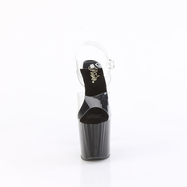 ENCHANT-708 - Plateau High Heel Sandaletten - Schwarz/Transparent von Pleaser – Ansicht 2
