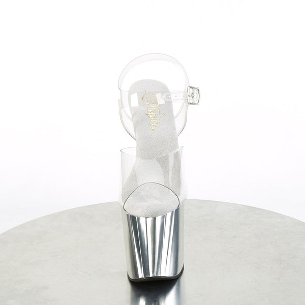 ENCHANT-708 Plateau Sandaletten - Transparent Silber Plateau von Pleaser – Ansicht 2