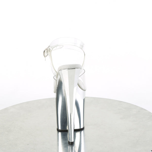 ENCHANT-708 Plateau Sandaletten - Transparent Silber Plateau von Pleaser – Ansicht 4