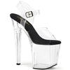 ENCHANT-708 Plateau Sandaletten - Transparent Schwarze Sohle von Pleaser