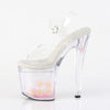 ENCHANT-708AQUA-01 Plateau Sandaletten - Transparent Blumen im Plateau von Pleaser – Ansicht 3