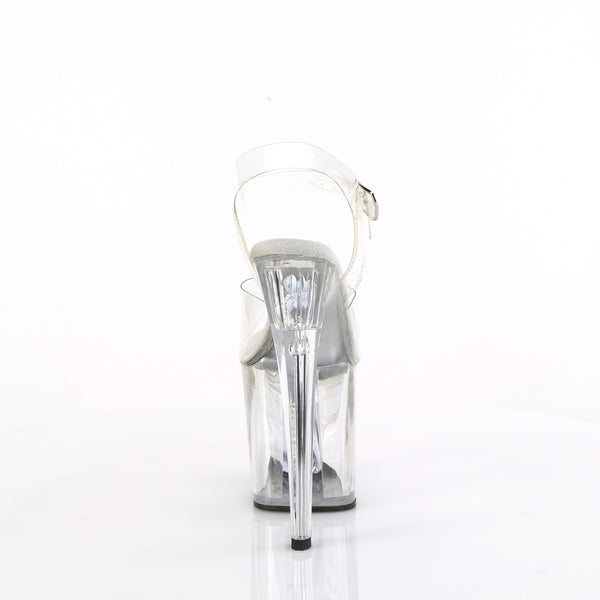 ENCHANT-708AQUA-02 Plateau Sandaletten - Transparent Glitzer Plateau von Pleaser – Ansicht 4