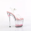 ENCHANT-708AQUA-03 Plateau Sandaletten - Transparent Rosa Sohle mit Herzen im Plateau von Pleaser – Ansicht 5