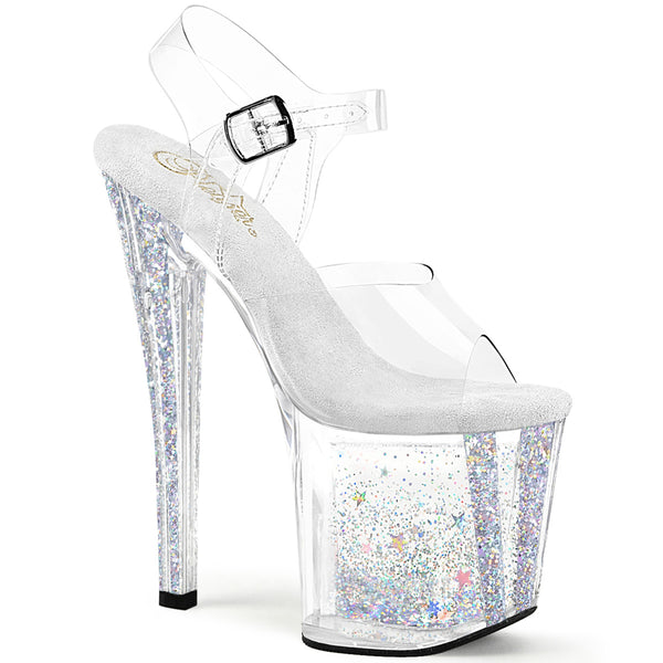 ENCHANT-708AQUA-04 Sandalette Plateauschuhe Liquid- Transparent | Pleaser