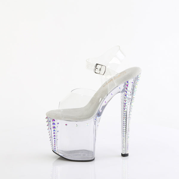 ENCHANT-708RS-02 Sandalette Plateauschuhe Transparent | Pleaser